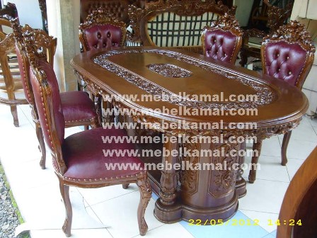 meja makan mewah ukiran jepara